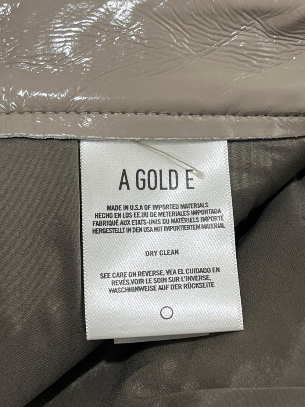 Agolde Womens Size 28 Recycled Leather Pants 90's Pinch-Waist Beige Quail Patent - Picture 7 of 8